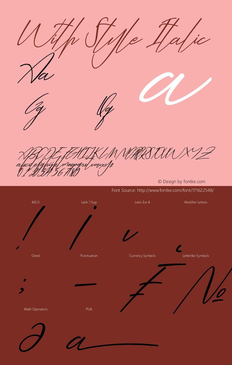 With Style Italic Version 1.00;June 13, 2021;FontCreator 11.5.0.2430 64-bit图片样张