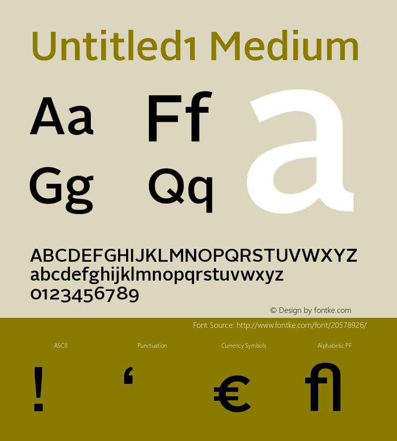 Untitled1 Version 001.000 Font Sample