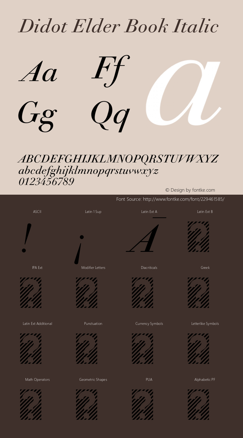 Didot Elder Book Italic Version 2.005图片样张