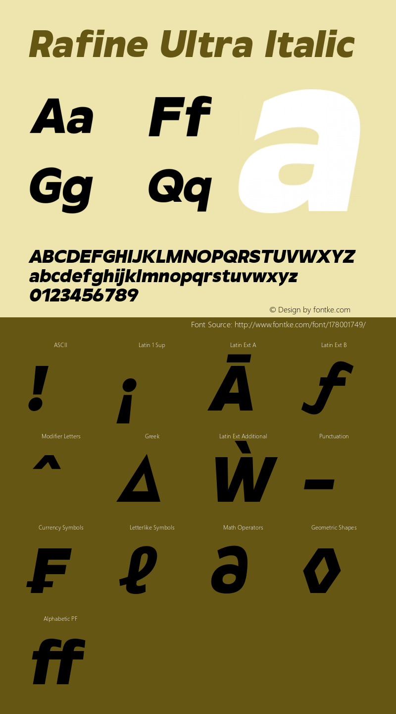 Rafine-UltraItalic 1.0图片样张