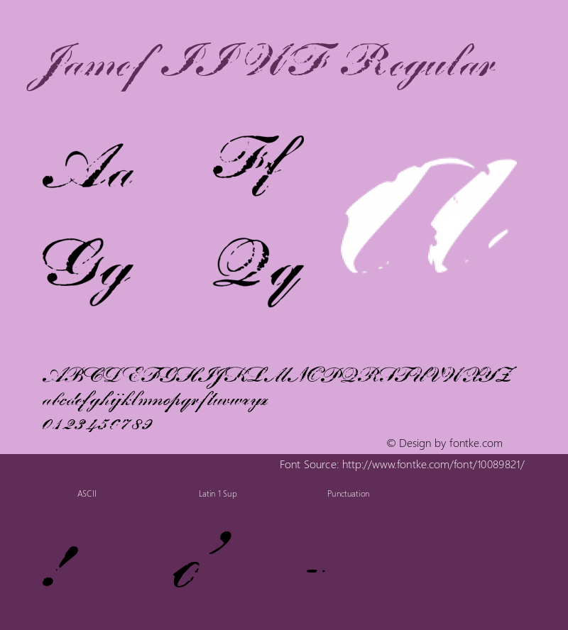 James II WF Regular Macromedia Fontographer 4.1.5 4/14/00 Font Sample