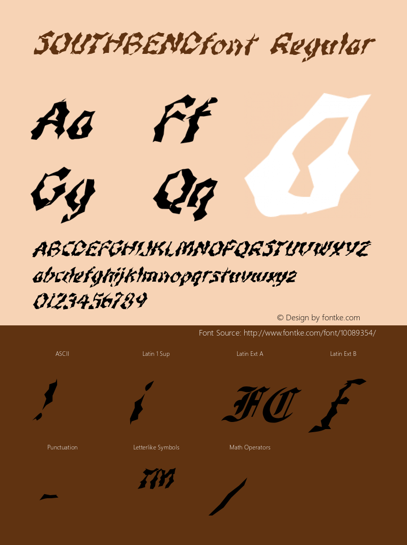 SOUTHBENDfont Regular Altsys Fontographer 3.5  4/4/01 Font Sample