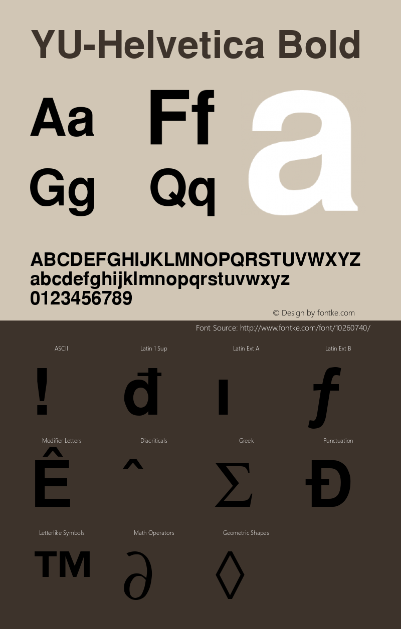 YU-Helvetica Bold 2.0 Fri Dec 31 15:00:00 1993 Font Sample