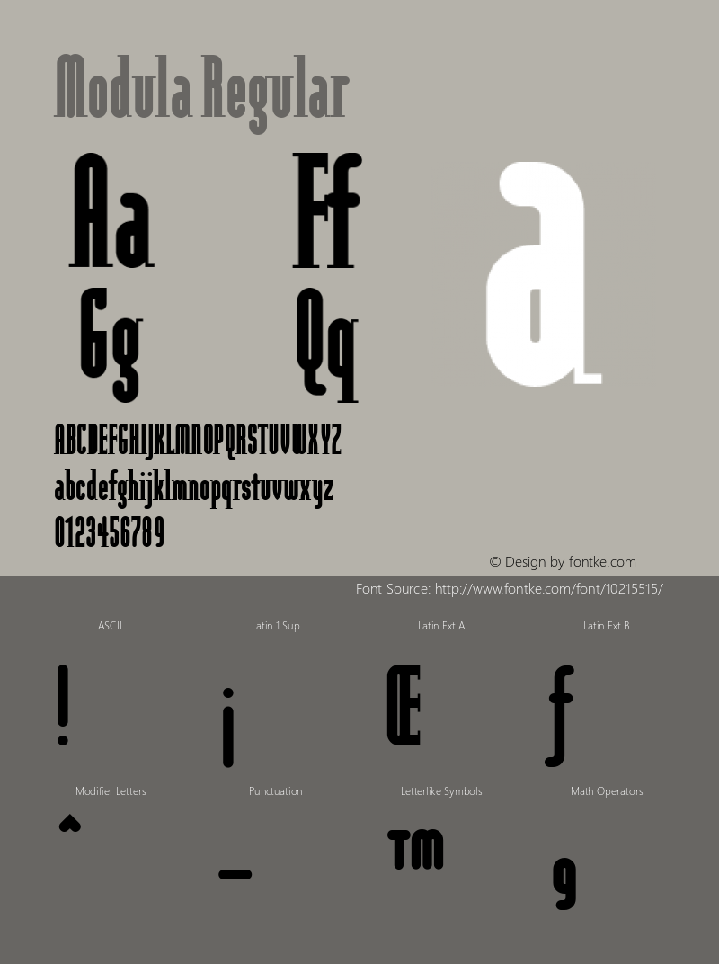 Modula Regular Version 1.00 Font Sample