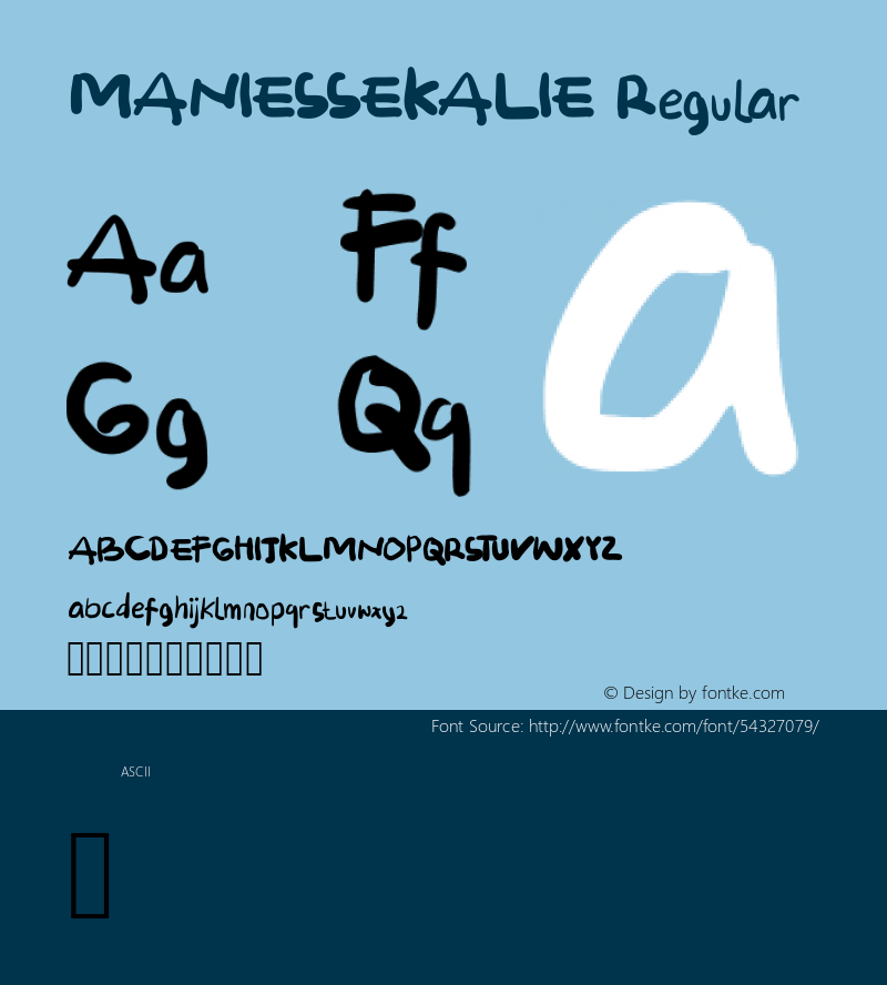 MANIESSEKALIE Version 001.000 Font Sample