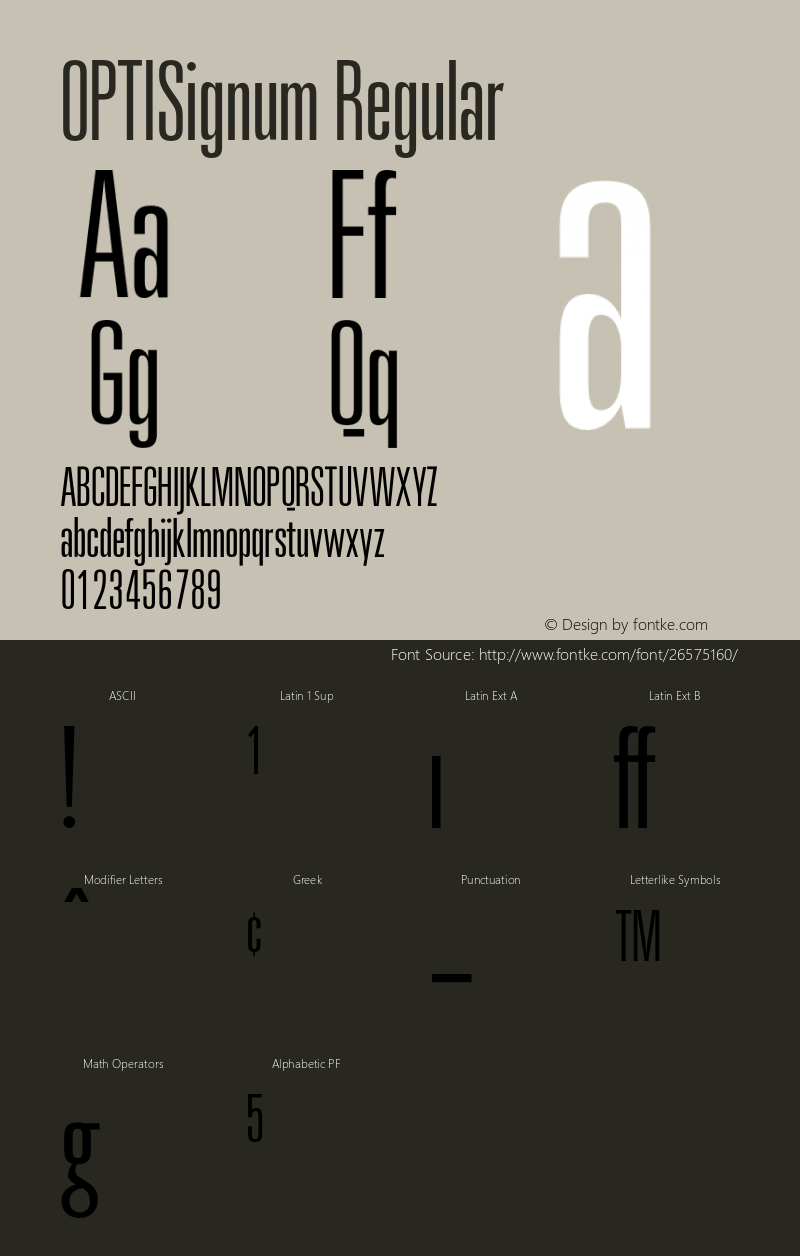 OPTISignum 001.000 Font Sample