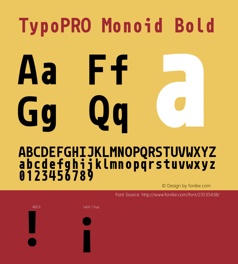 TypoPRO Monoid Bold Version 0.61 Font Sample