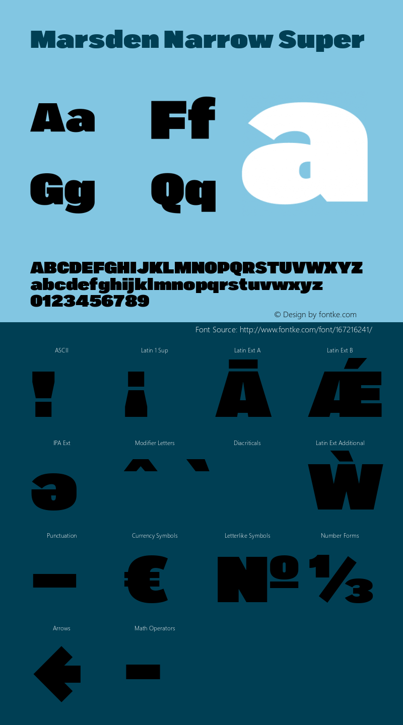 Marsden Narrow Super 1.000 Font Sample