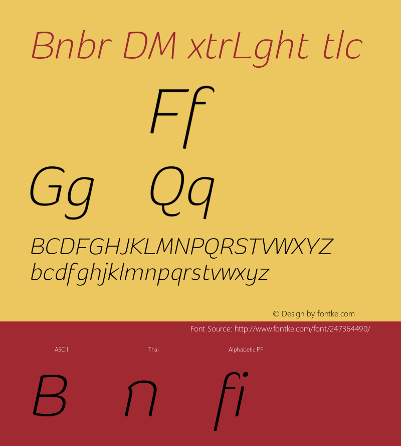 Banburi DEMO ExtraLight Italic Version 1.000;Glyphs 3.1.2 (3151)图片样张