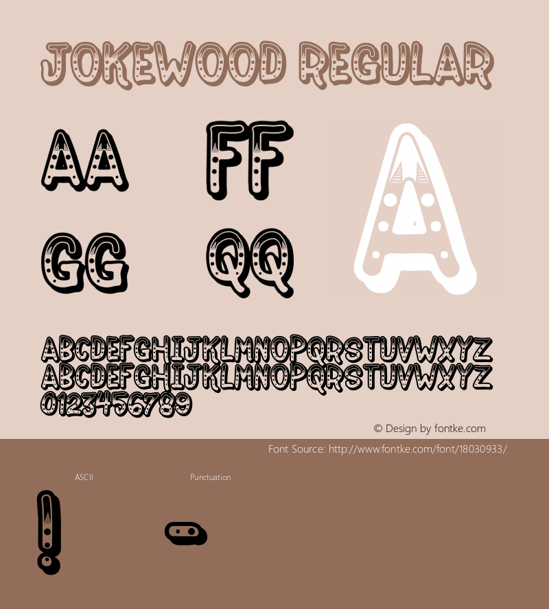 Jokewood Regular Macromedia Fontographer 4.1.3 3/17/02 Font Sample