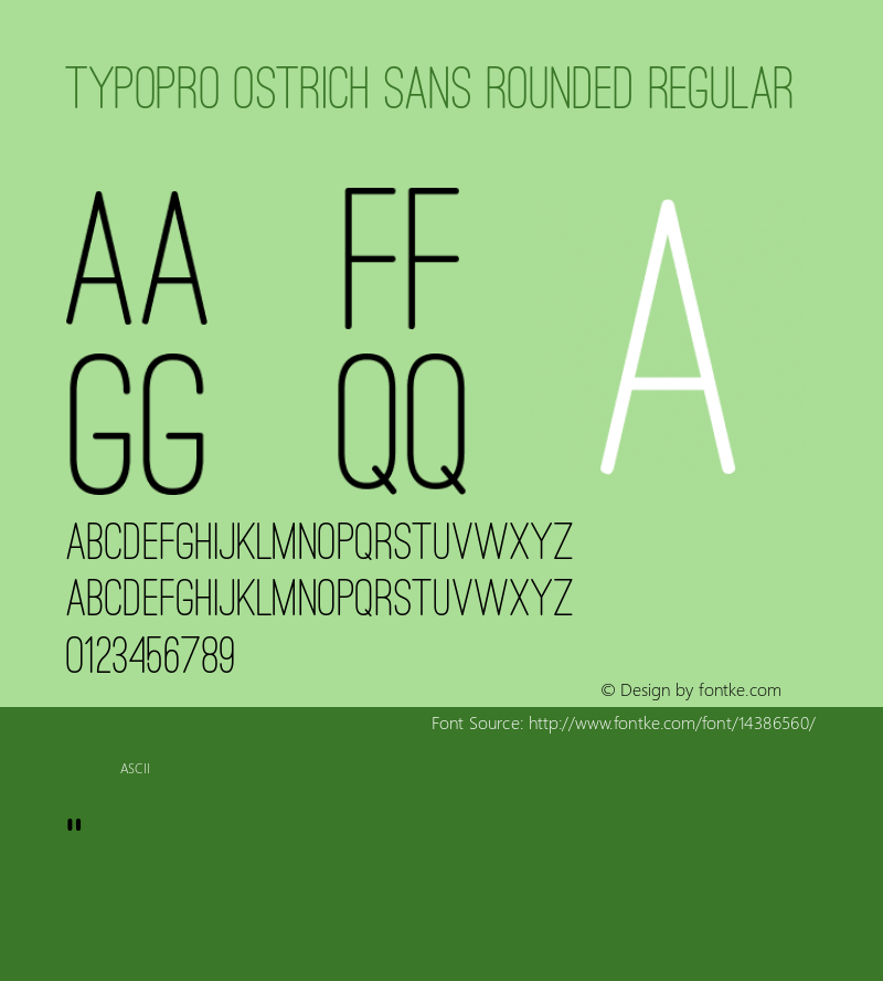 TypoPRO Ostrich Sans Rounded Regular Version 1.001;PS 001.001;hotconv 1.0.70;makeotf.lib2.5.58329 Font Sample