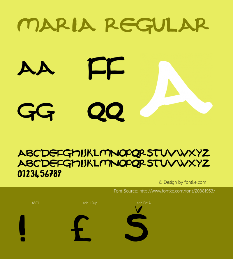 Maria Version 1.0 Font Sample