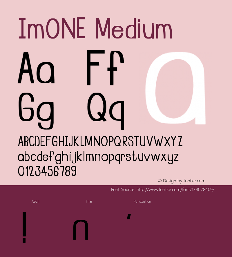 ImONE Version 001.000 Font Sample