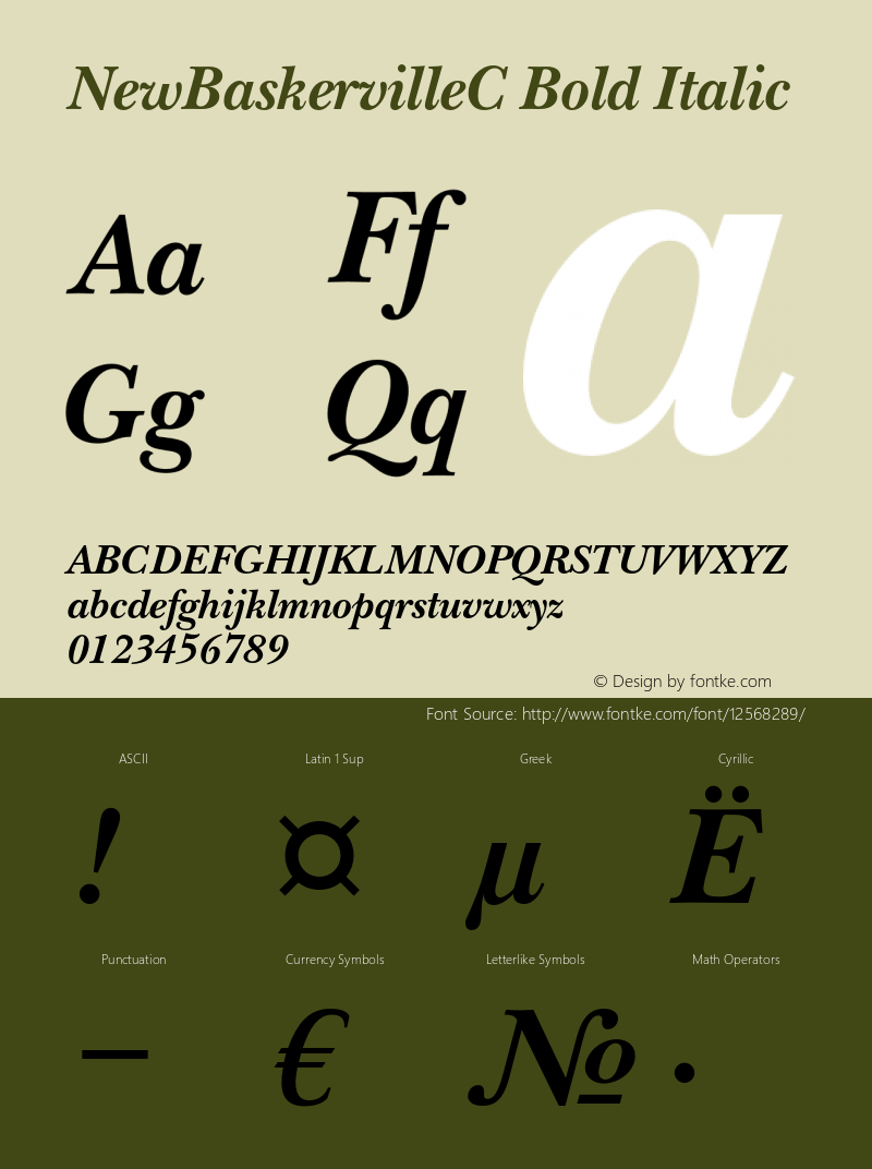 NewBaskervilleC Bold Italic OTF 1.0;PS 001.000;Core 116;AOCW 1.0 161 Font Sample