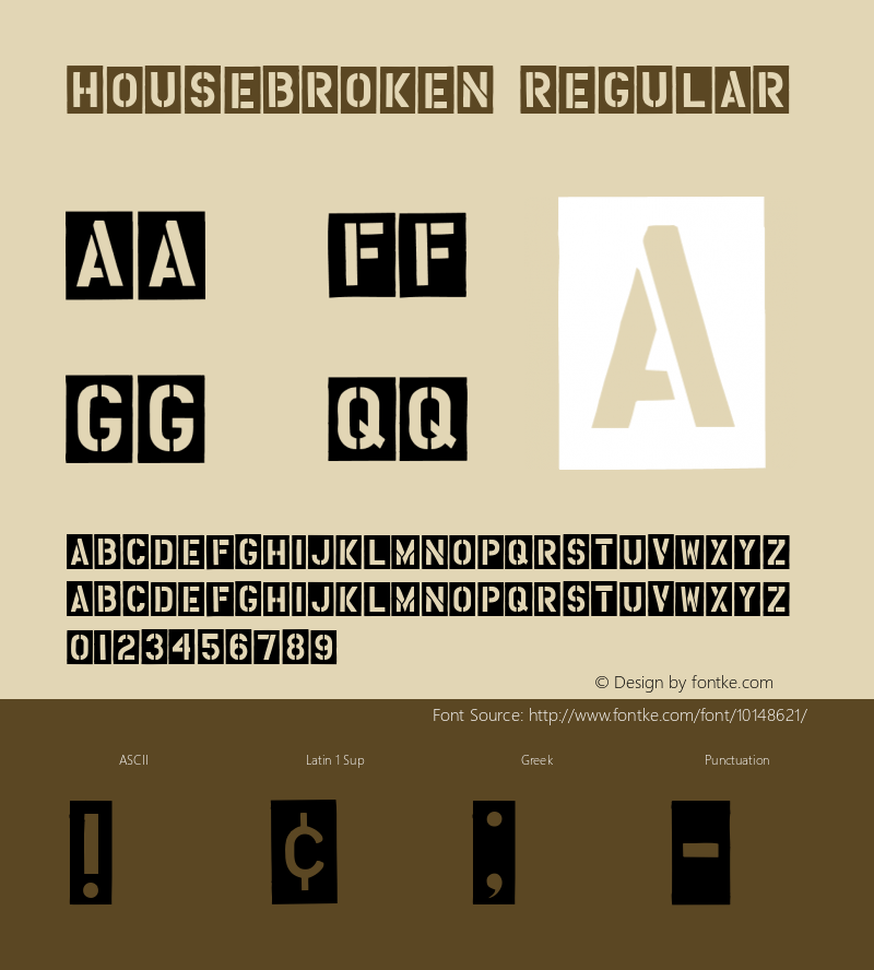 Housebroken Regular Version 001.000 Font Sample