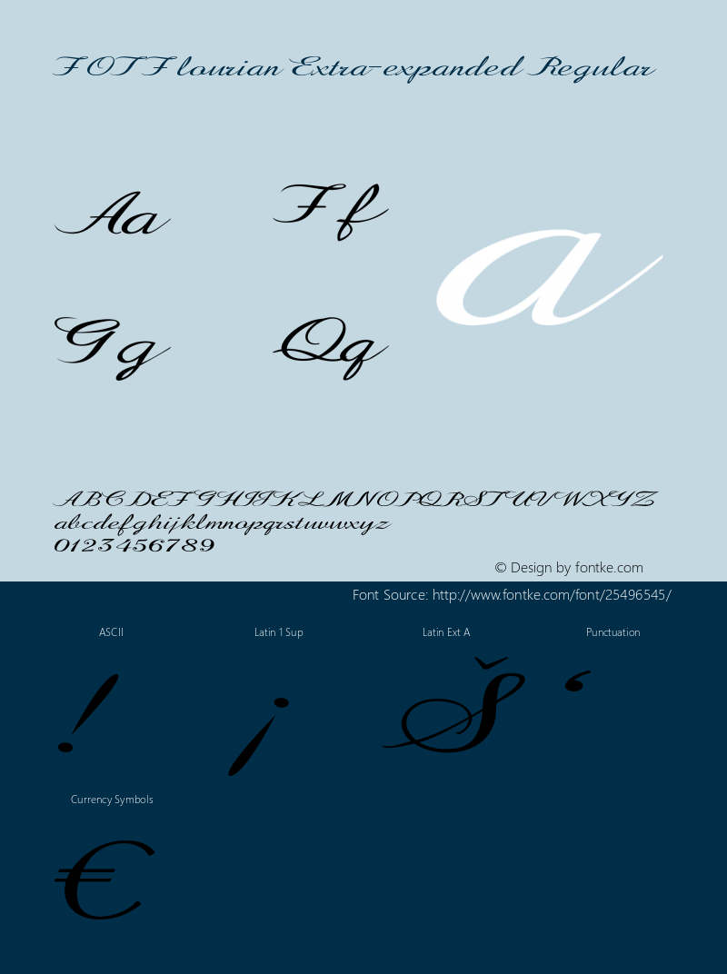 FOTFlourian-ExtraexpandedRegular Version 1.000 Font Sample