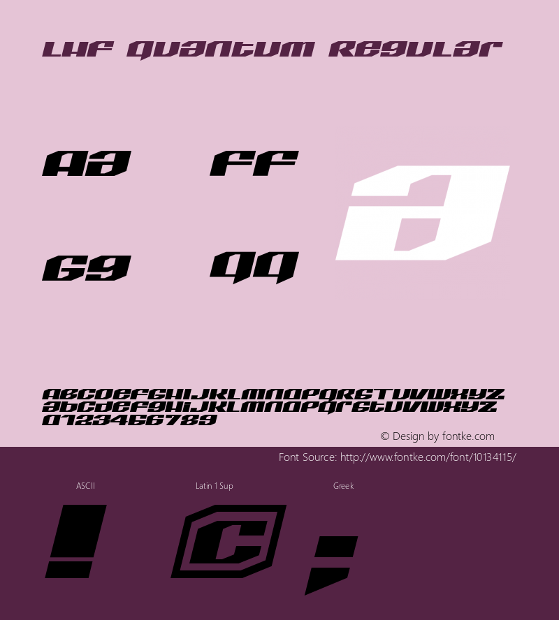 LHF Quantum Regular Version 0.00 Font Sample