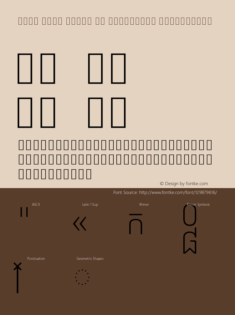 Noto Sans Khmer UI Condensed ExtraLight Version 2.001 Font Sample