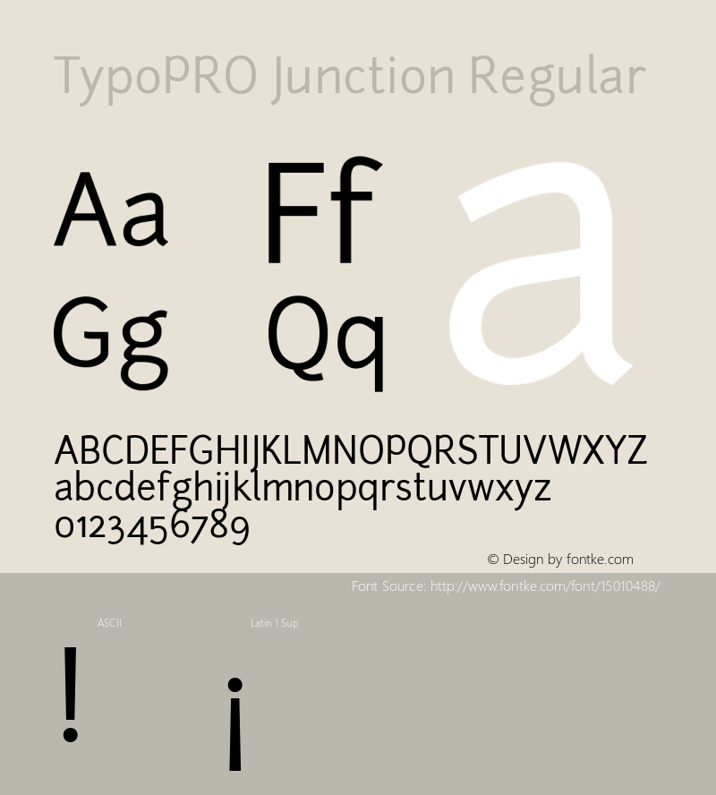 TypoPRO Junction Regular Version 1.056 Font Sample