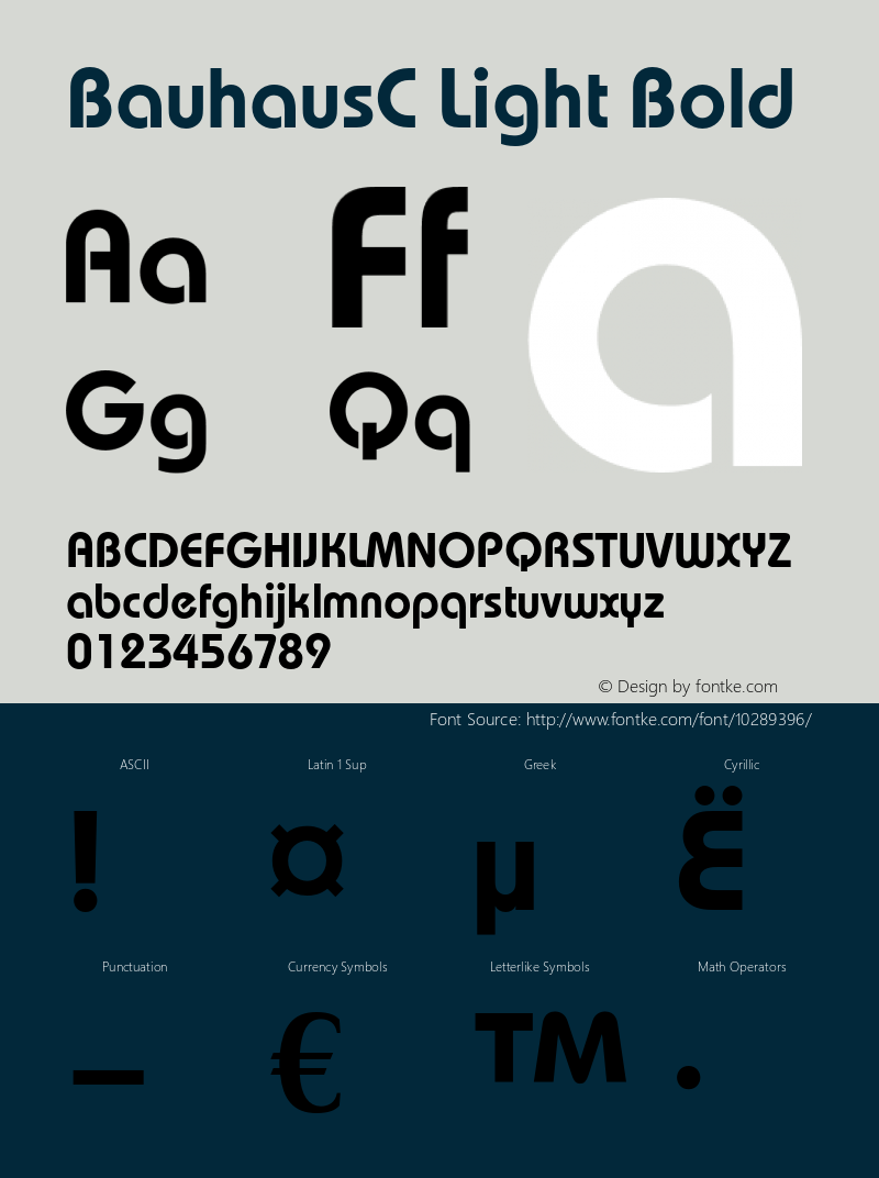 BauhausC Light Bold OTF 1.0;PS 001.000;Core 116;AOCW 1.0 161 Font Sample