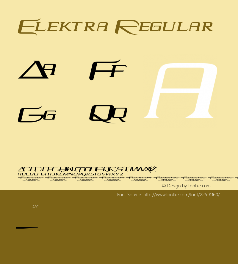 Elektra Version 1.0 Font Sample