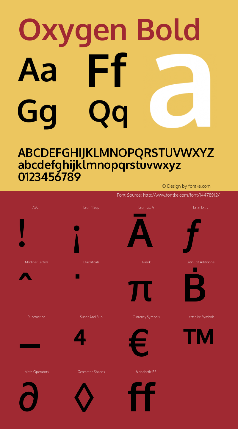 Oxygen Bold Version 0.2.3 webfont Font Sample