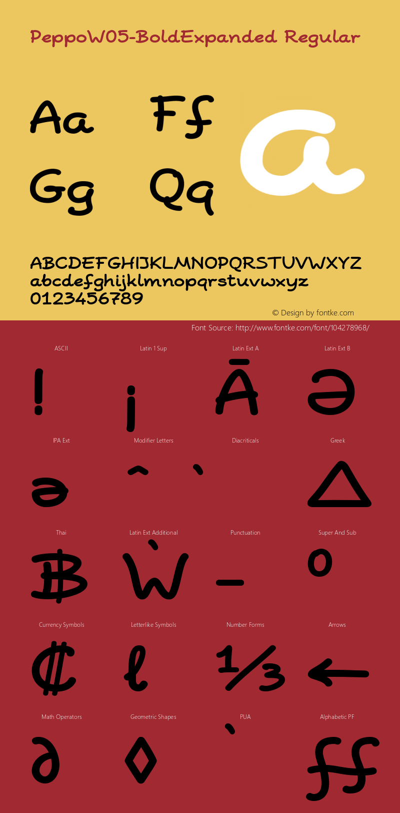 Peppo W05 Bold Expanded Version 2.00 Font Sample