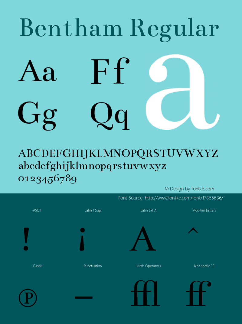 Bentham Regular Version 002.001 Font Sample