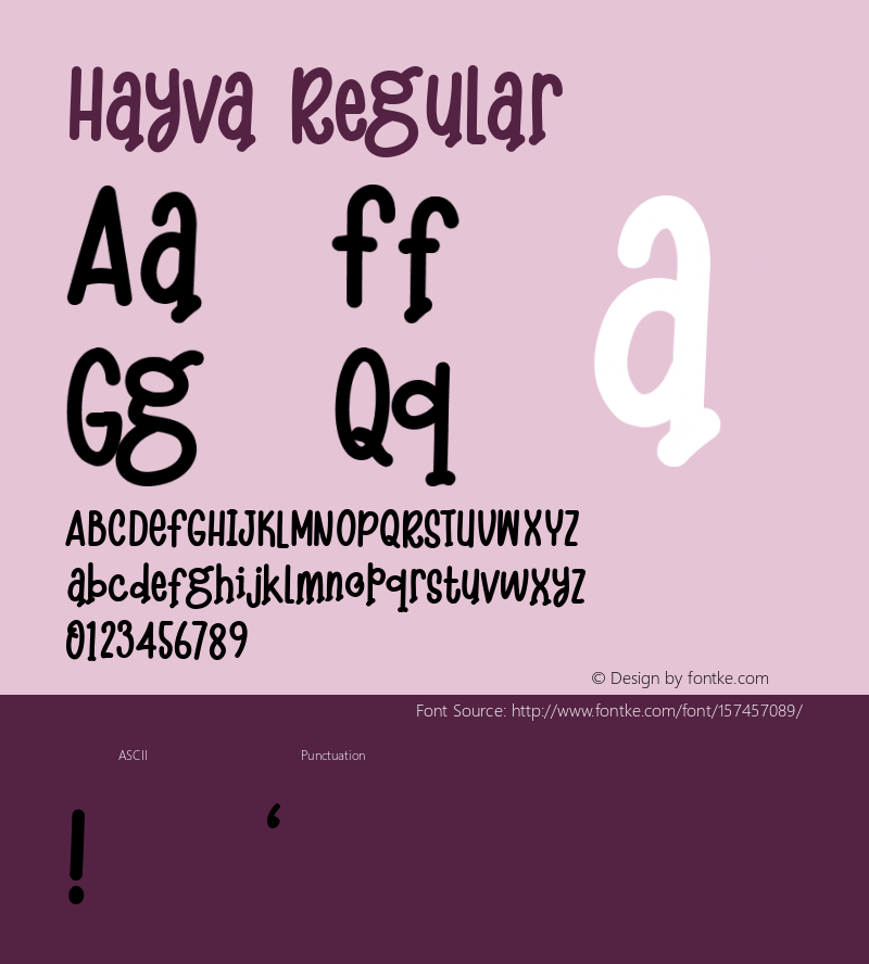 Hayva Version 001.000 Font Sample