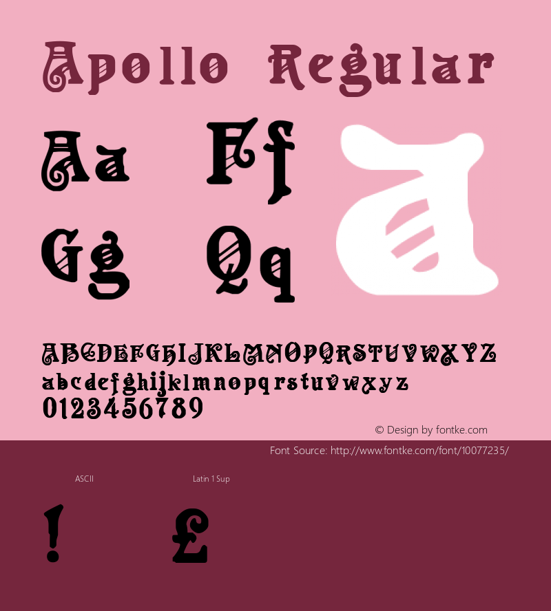 Apollo Regular Altsys Fontographer 3.5  9/2/92 Font Sample