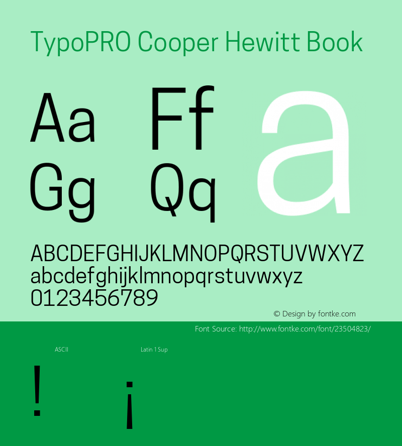 TypoPRO Cooper Hewitt 1.000 Font Sample