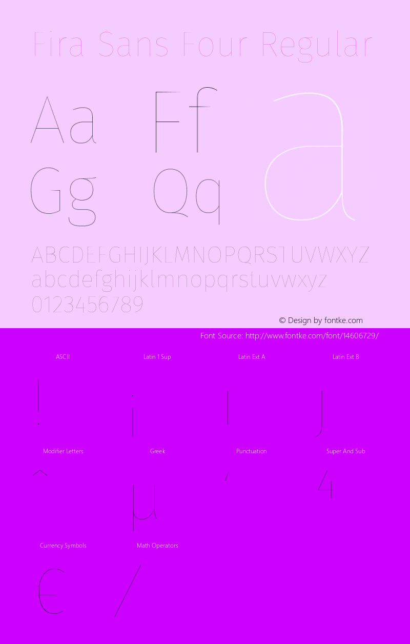 Fira Sans Four Regular Version 3.111 Font Sample