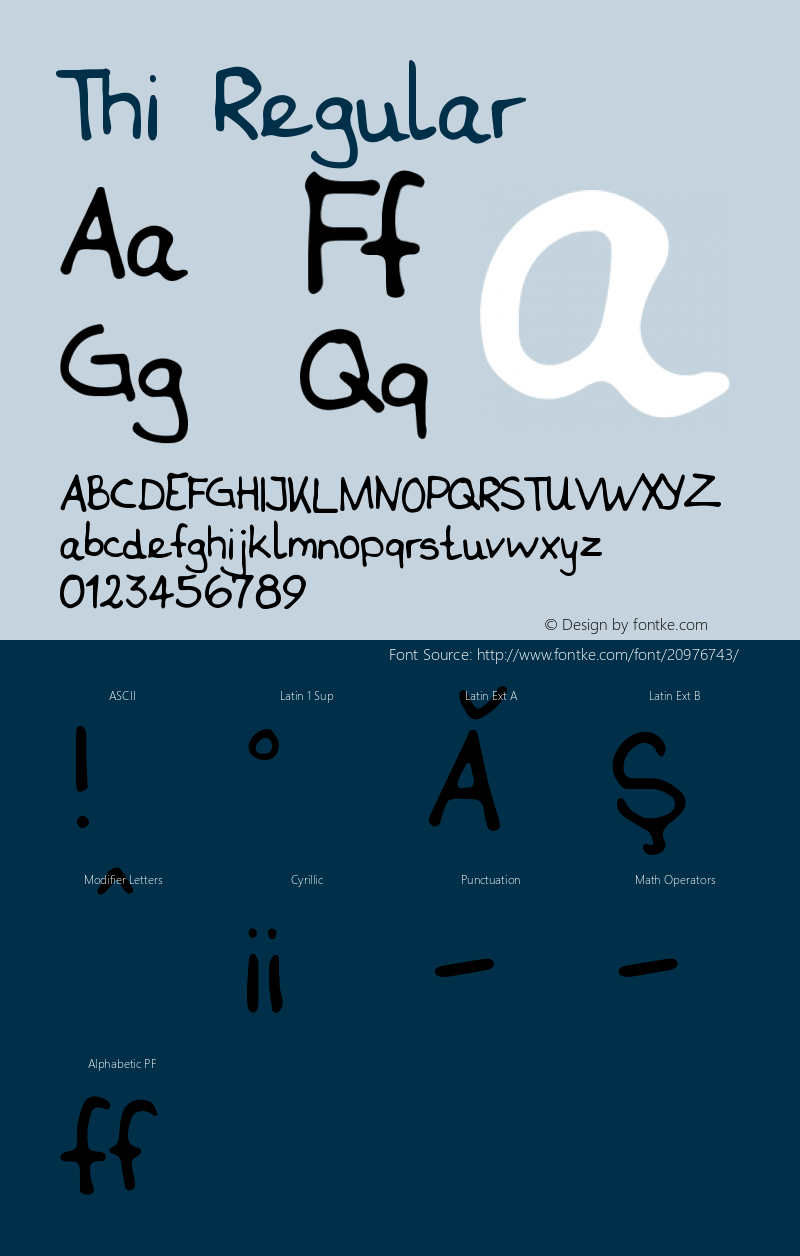 Thi 001.000 Font Sample