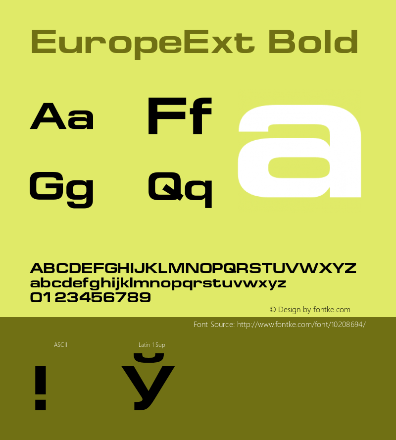 EuropeExt Bold 001.001 Font Sample