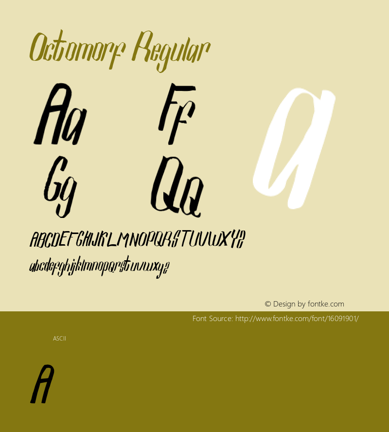 Octomorf Regular Version 1.000 Font Sample
