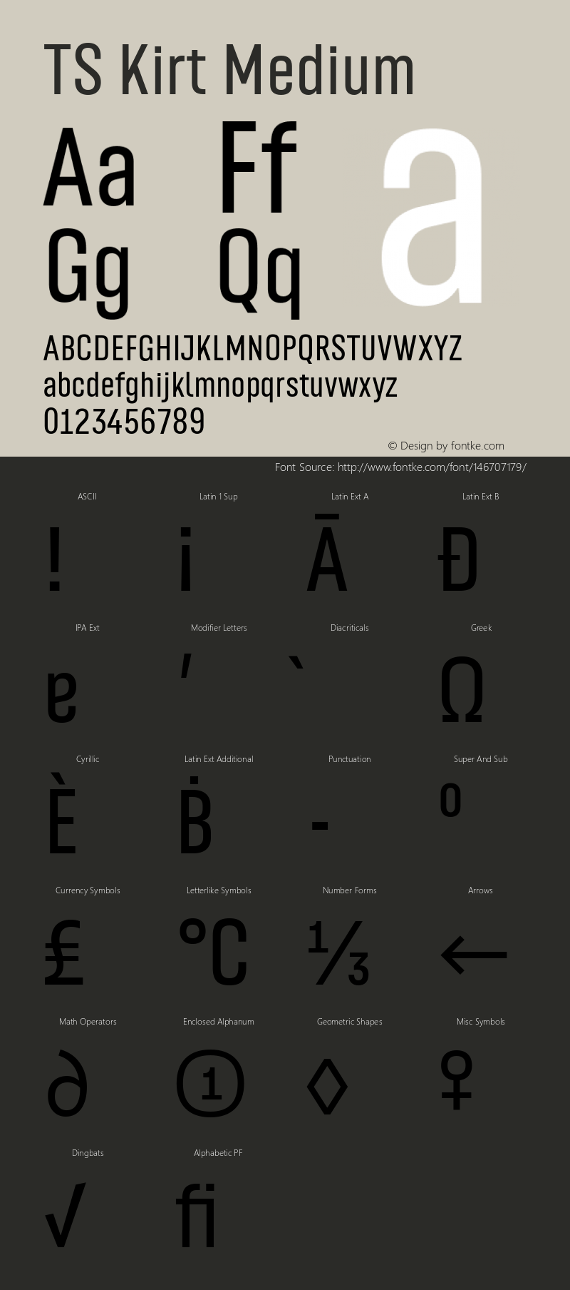 TS Kirt Medium Version 1.110;hotconv 1.0.10 Font Sample