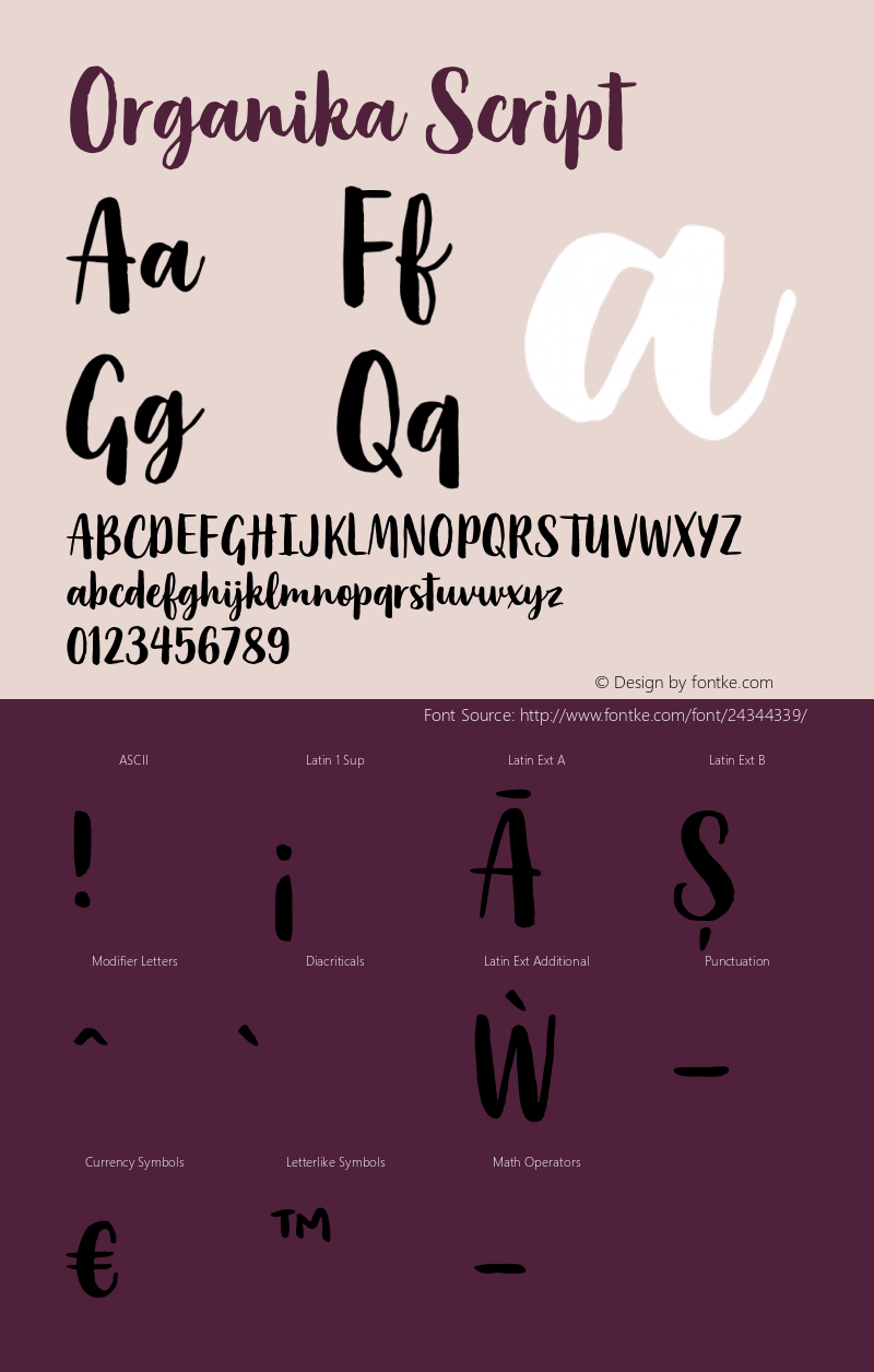 Organika Script Version 1.000;PS 001.000;hotconv 1.0.88;makeotf.lib2.5.64775 Font Sample