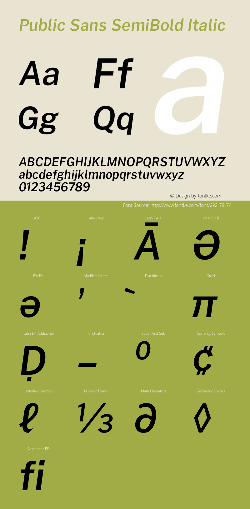 Public Sans SemiBold Italic Version 1.000;PS 001.000;hotconv 1.0.88;makeotf.lib2.5.64775 Font Sample