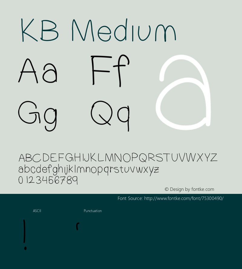 KB Version 001.000 Font Sample