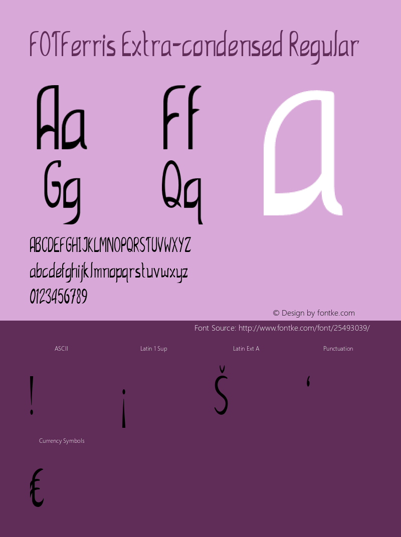 FOTFerris-ExtracondensedRegular Version 1.000 Font Sample