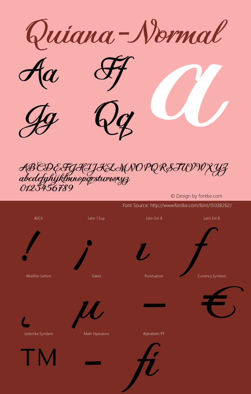 Quiana-Normal ☞ Version 1.000;com.myfonts.easy.autographis.quiana.normal.wfkit2.version.3bfg Font Sample