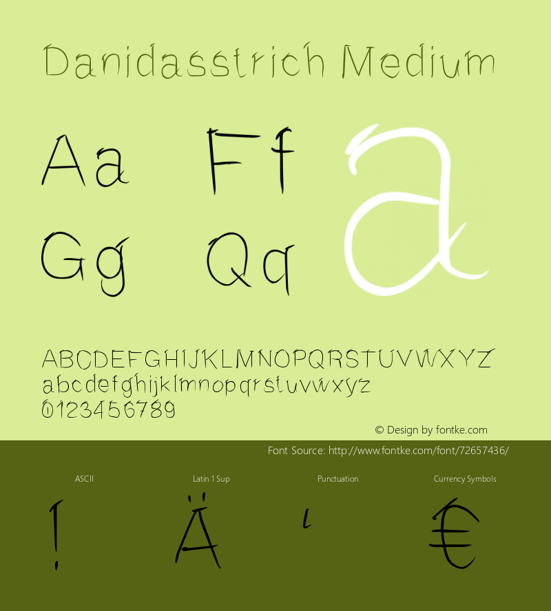 Danidasstrich Version 001.000 Font Sample