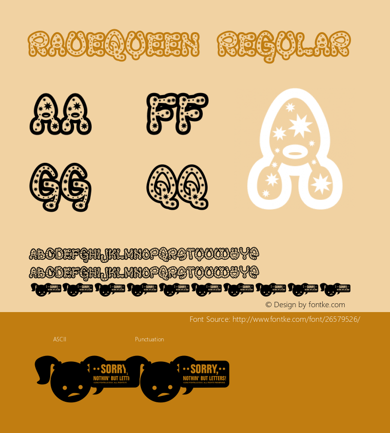 RaveQueen Macromedia Fontographer 4.1.3 3/18/02 Font Sample