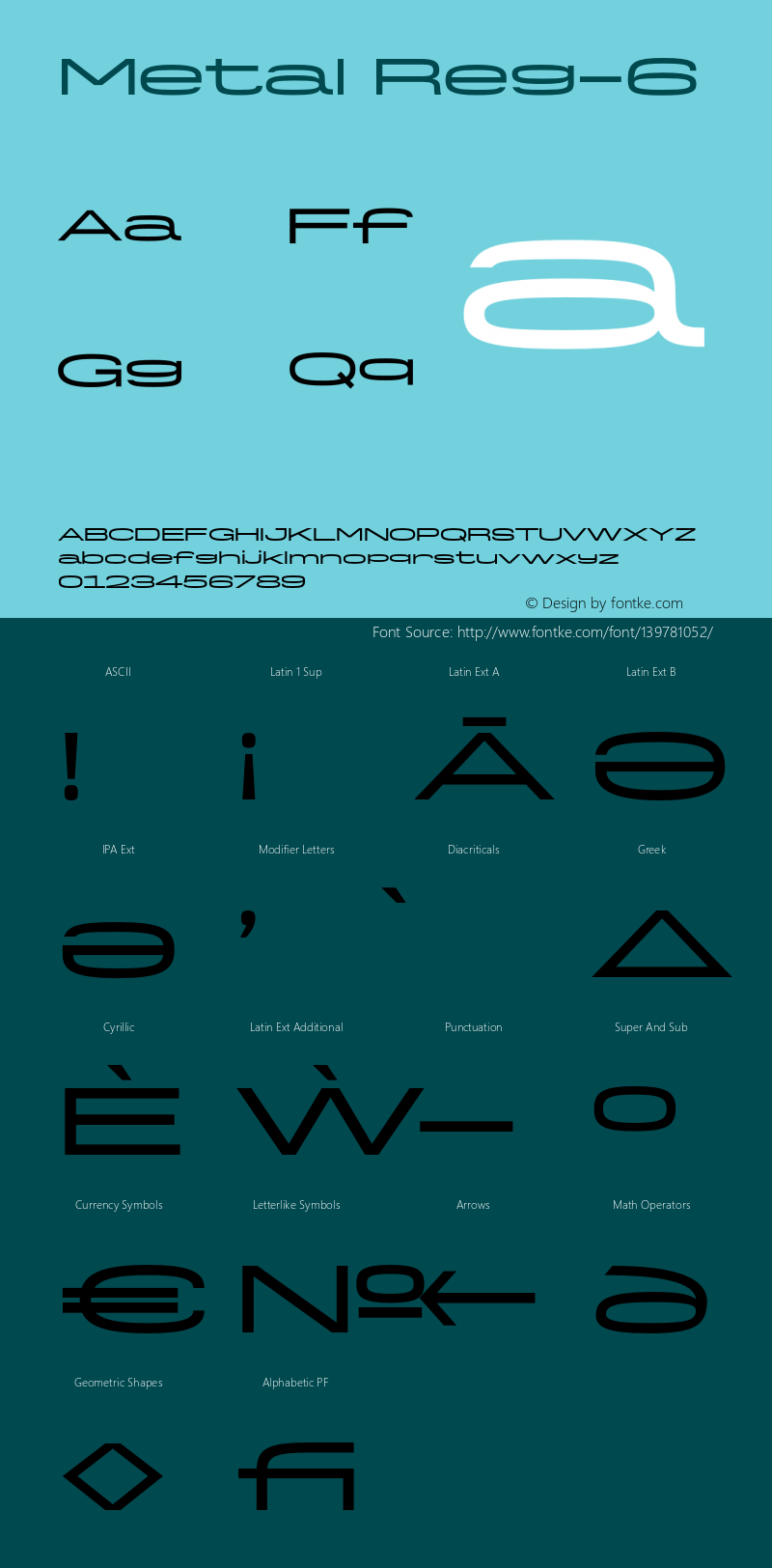 Metal Reg-6 Version 1.000;hotconv 1.0.109;makeotfexe 2.5.65596 Font Sample