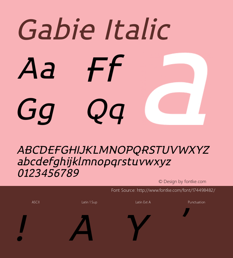 Gabie Italic Version 1.003;Fontself Maker 3.5.4图片样张