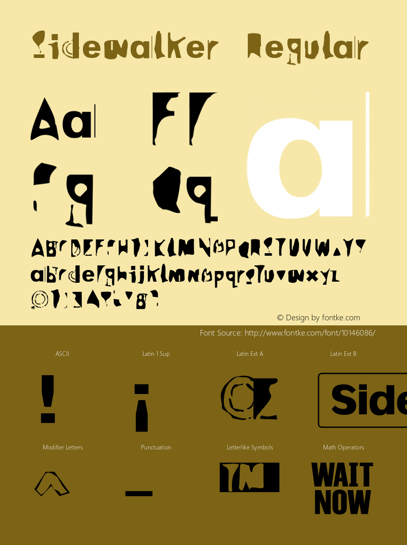 Sidewalker Regular Version 1.000 Font Sample