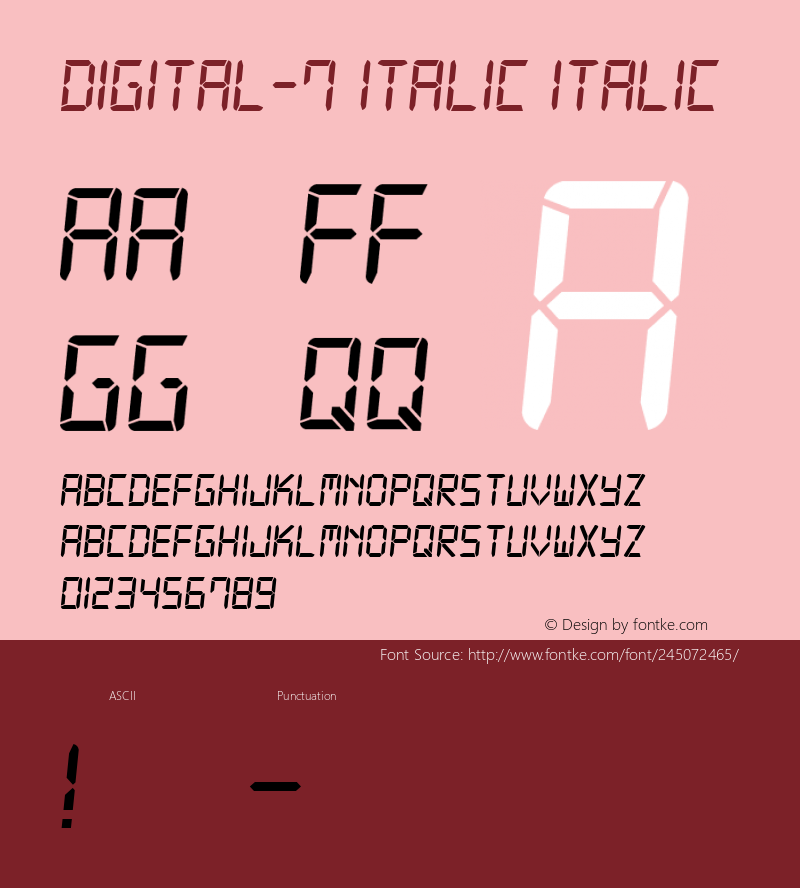 Digital-7 Italic 1.02 Apr 07 12:15:00 2011图片样张