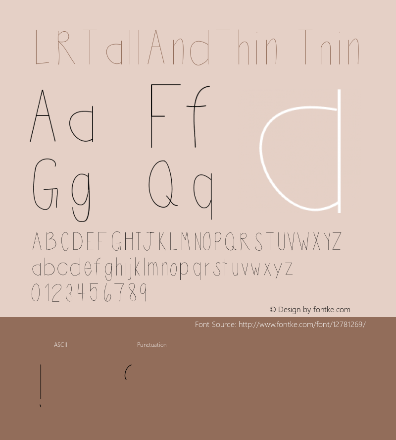 LRTallAndThin Thin Version 001.000 Font Sample