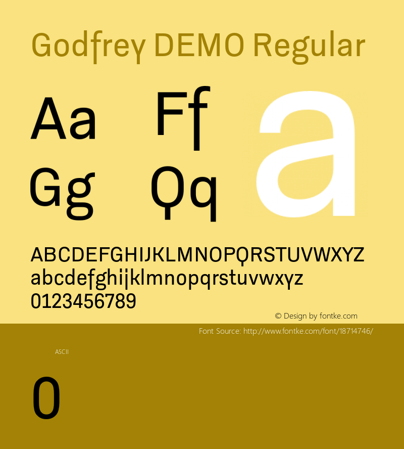 Godfrey DEMO Regular Version 1.001 Font Sample