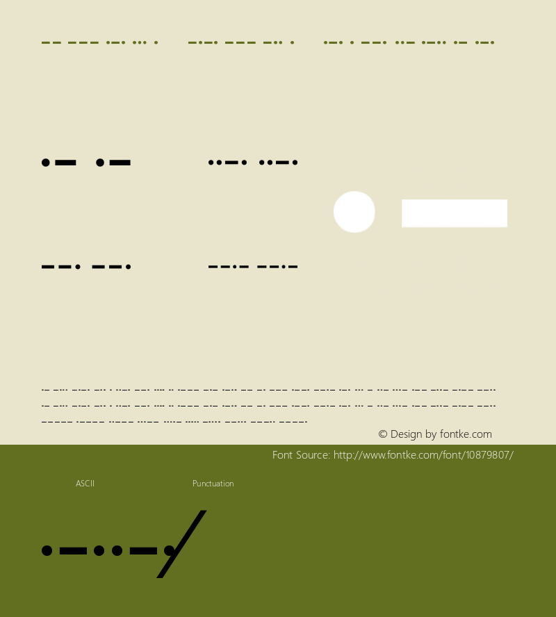 Morse Code Regular Version 0.0 Font Sample